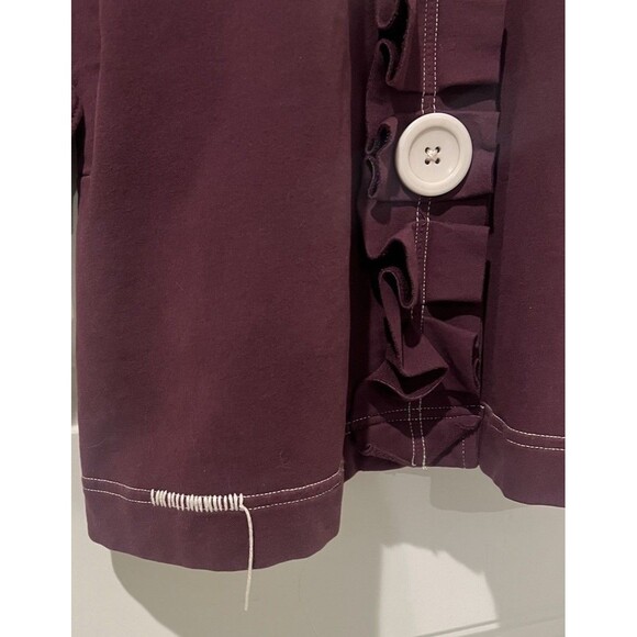 NWOT Project e vintage embracing imperfection xx Ruffle Burgundy Long Jacket S - Picture 9 of 12